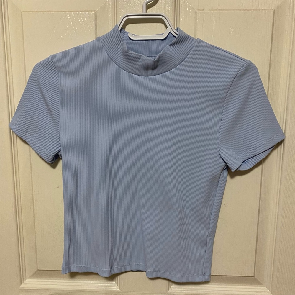 Babaton Light Blue Crop Top